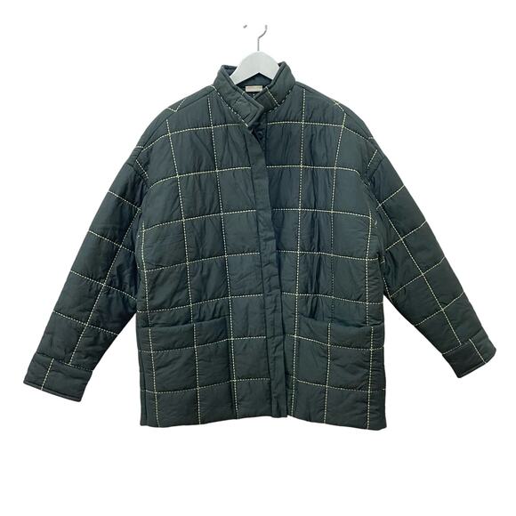 MIRTH Tahoe Green Cotton Silk Hand Embroidered Quilted Fall Jacket Size L NWOT - Picture 1 of 11